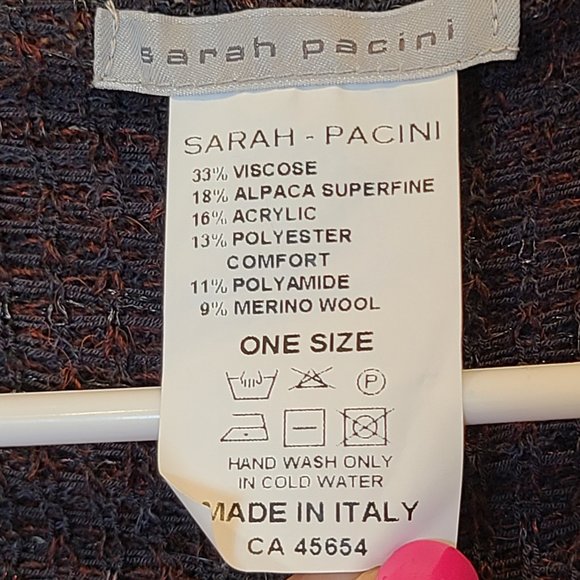 Sarah Pacini Cardigan Sweater Open Front Maroon Womens One Size - Picture 6 of 8